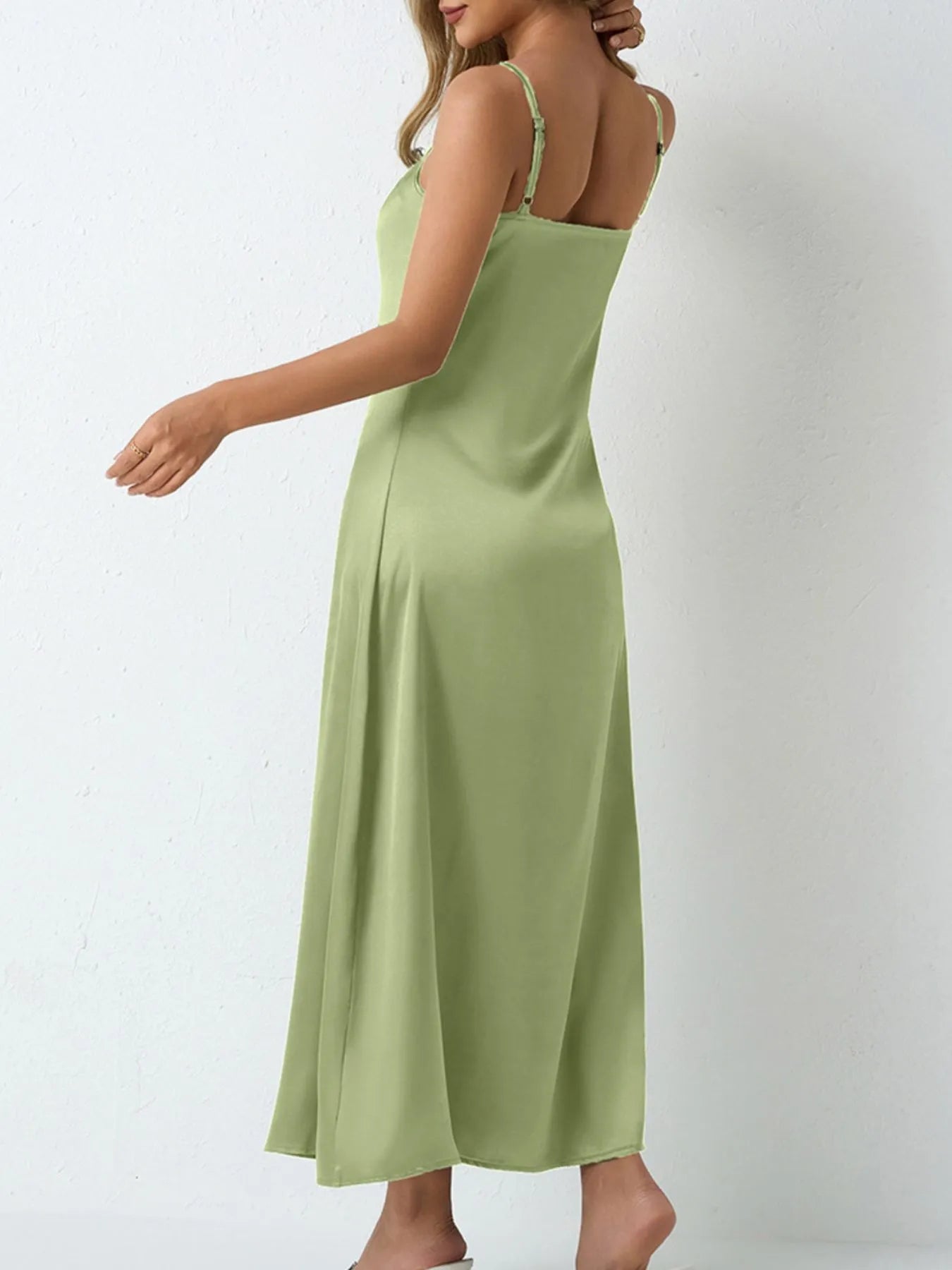 Satin Cowl Neck Cami Dress.