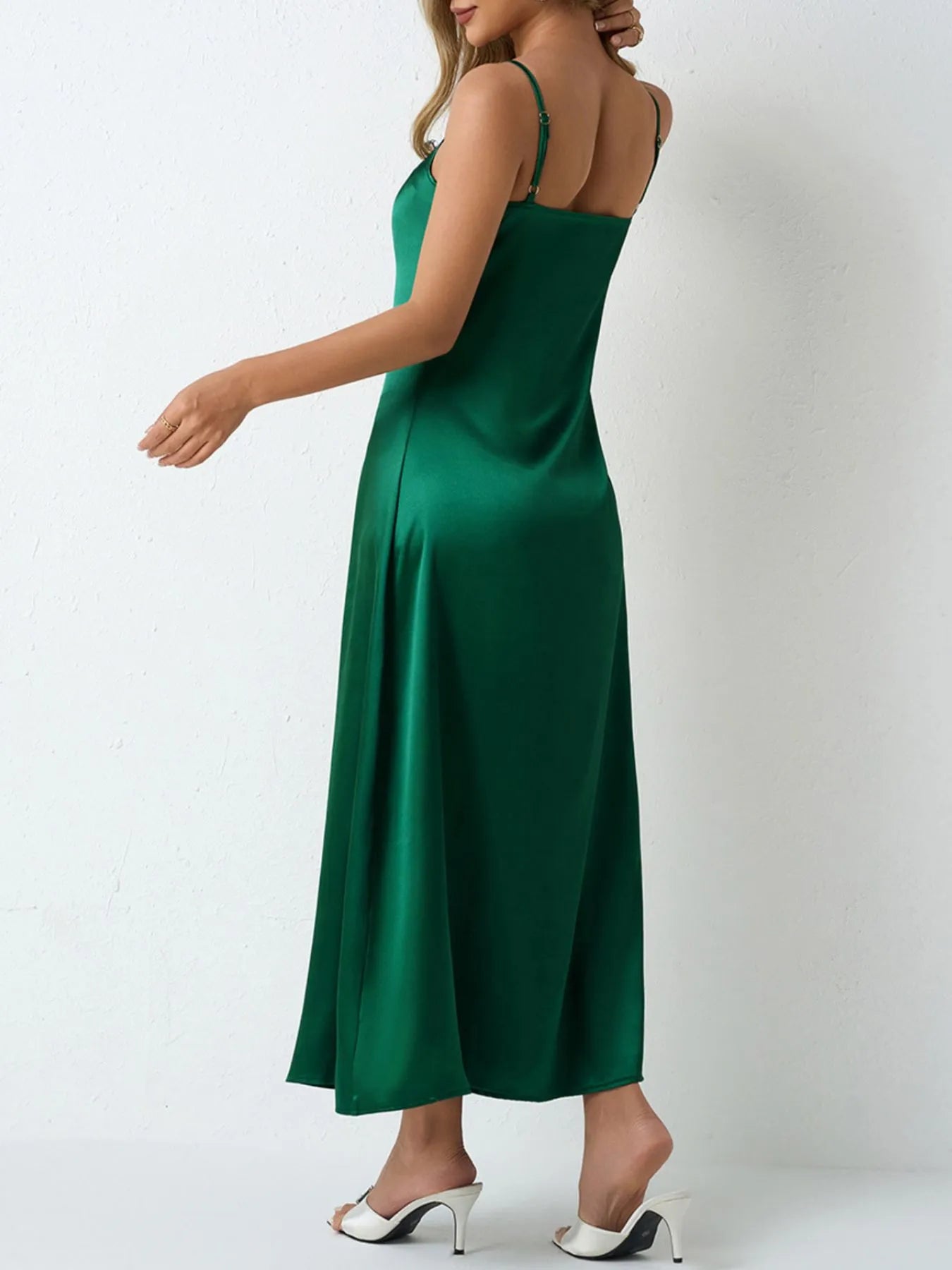 Satin Cowl Neck Cami Dress.