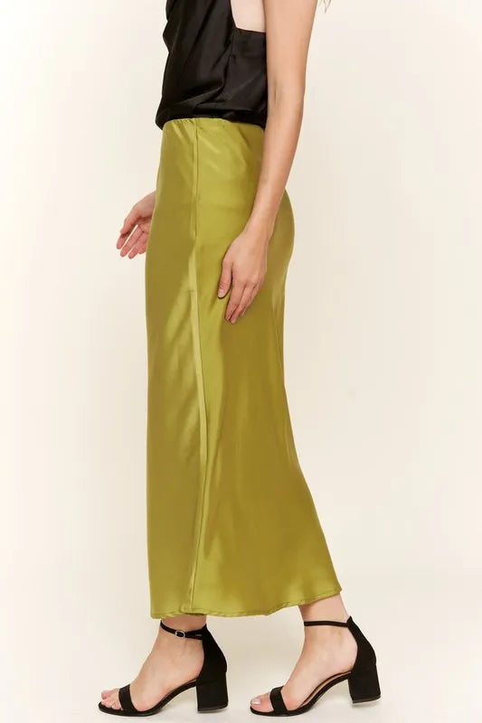 And The Why Satin Midi Skirt.