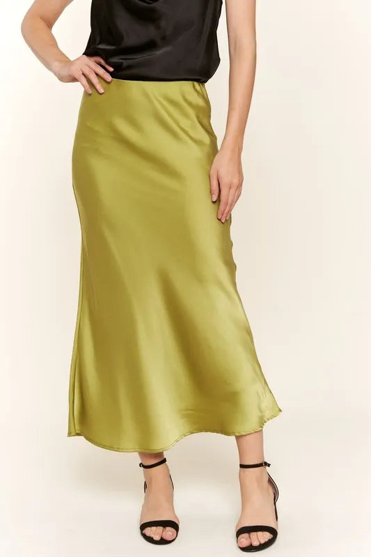 And The Why Satin Midi Skirt.