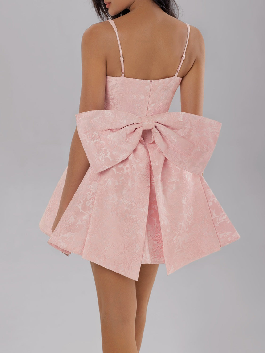 Satin Mini Cami Dress with Bow.