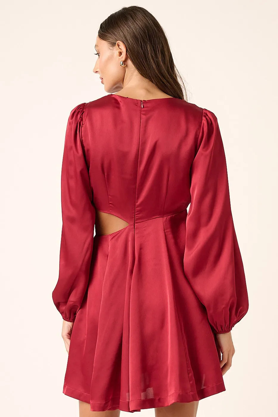 Mittoshop Satin Side Cutout Detail Mini Dress.