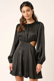 Mittoshop Satin Side Cutout Detail Mini Dress.
