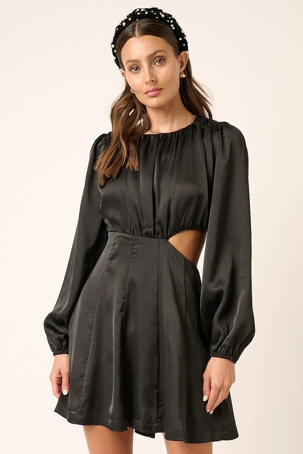 Mittoshop Satin Side Cutout Detail Mini Dress.