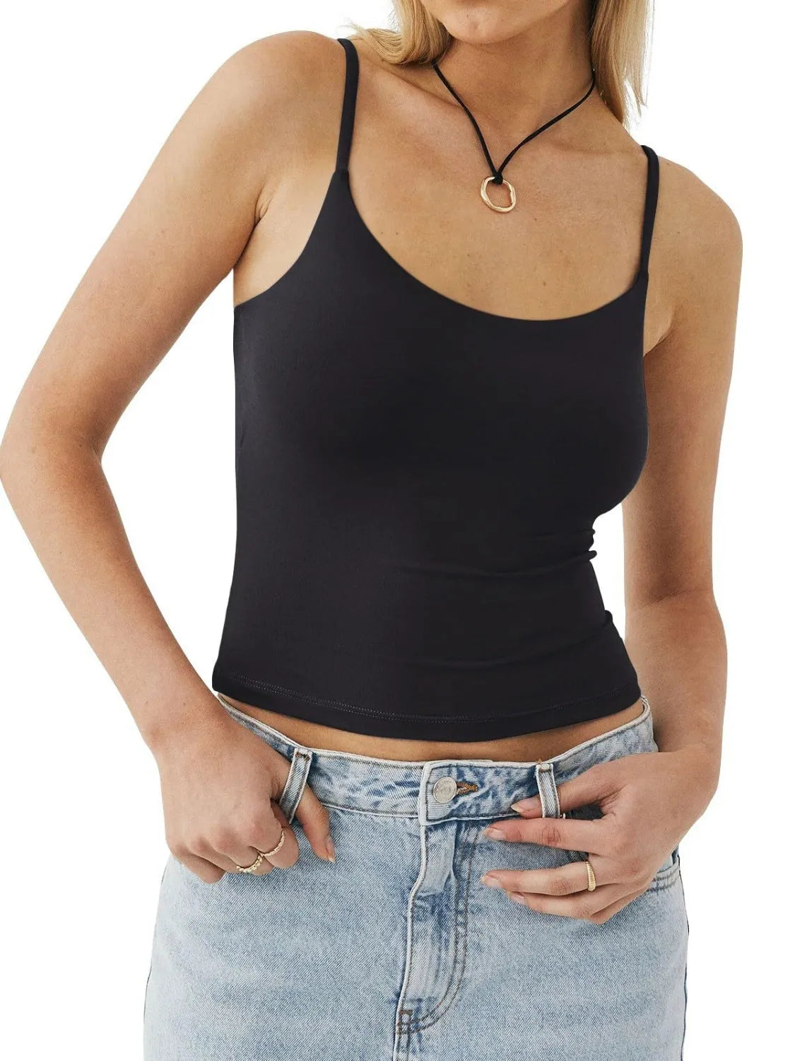 Scoop neck cami.