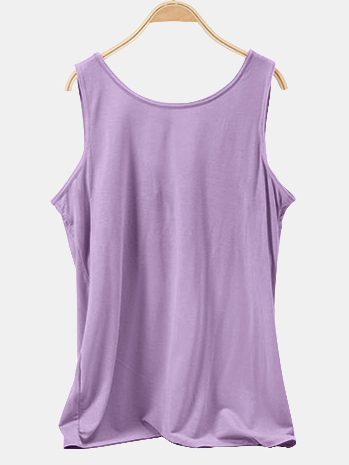 Scoop neck wide strap tank, opaque and moderately stretchy.