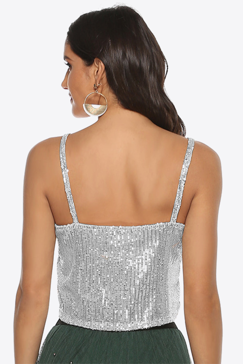 Scoop neck wide strap knit tank, opaque and slightly stretchy.