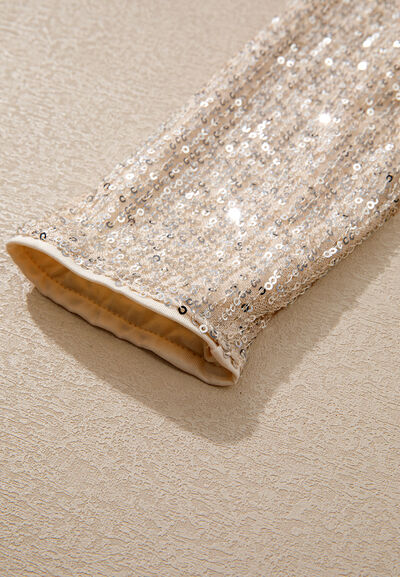 Sequin Surplice Long Sleeve Bodysuit with Sequin.