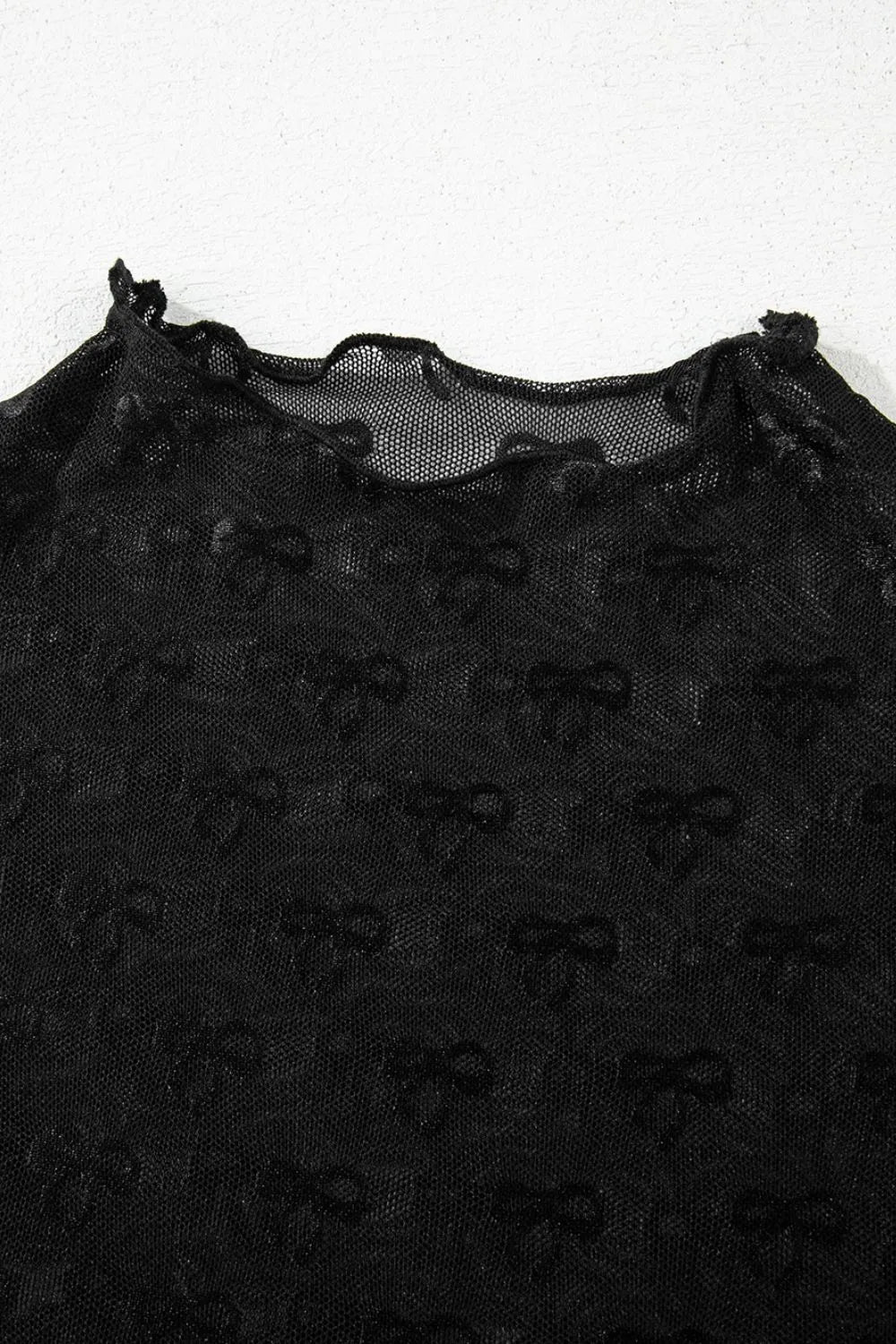 Sheer Mesh Short Sleeve Top.