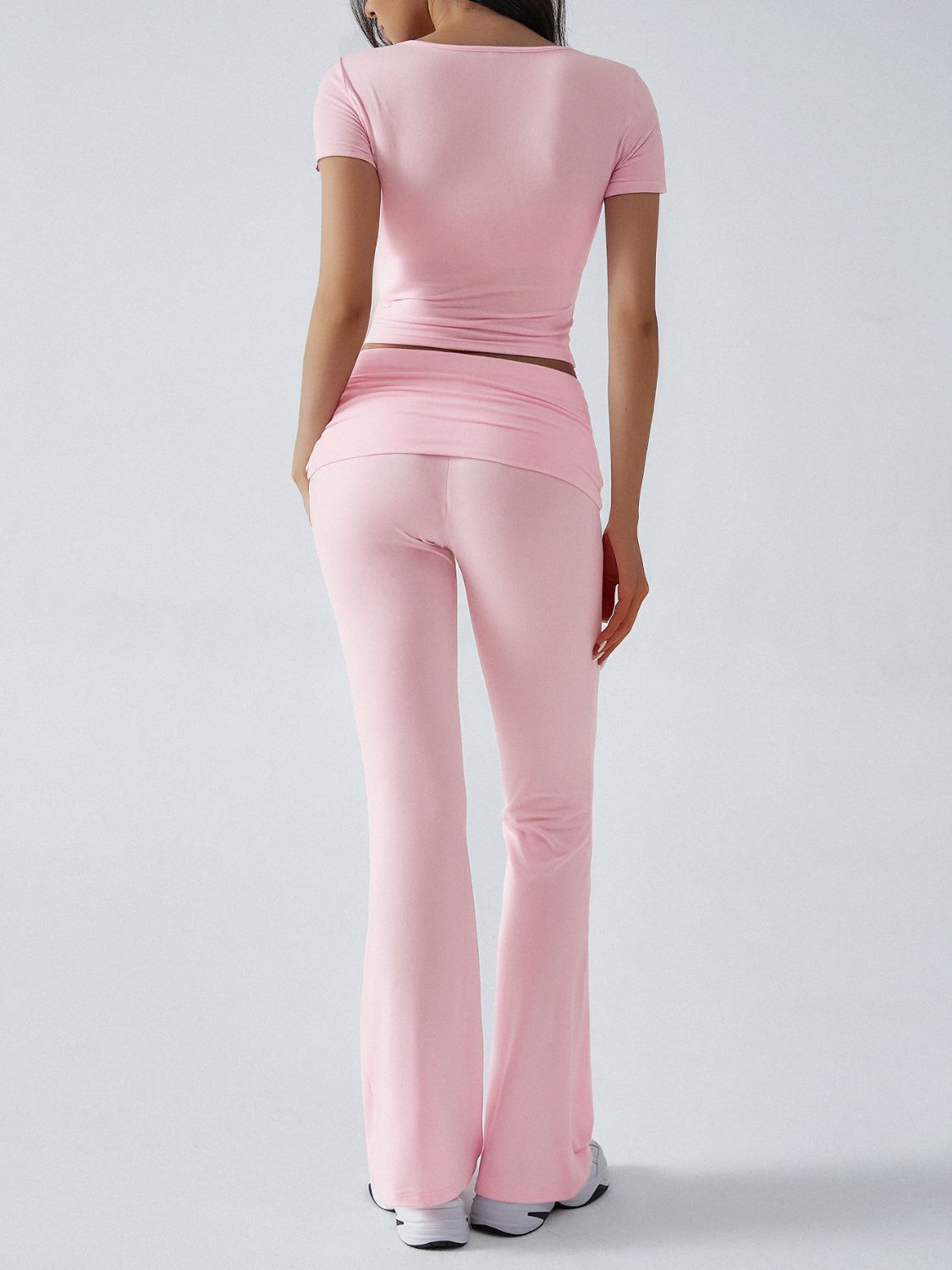 Devine Short Sleeve Top and Bootcut Legging Set.