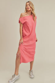 Aemi Co Side Slit Round Neck Sleeveless Midi Dress.