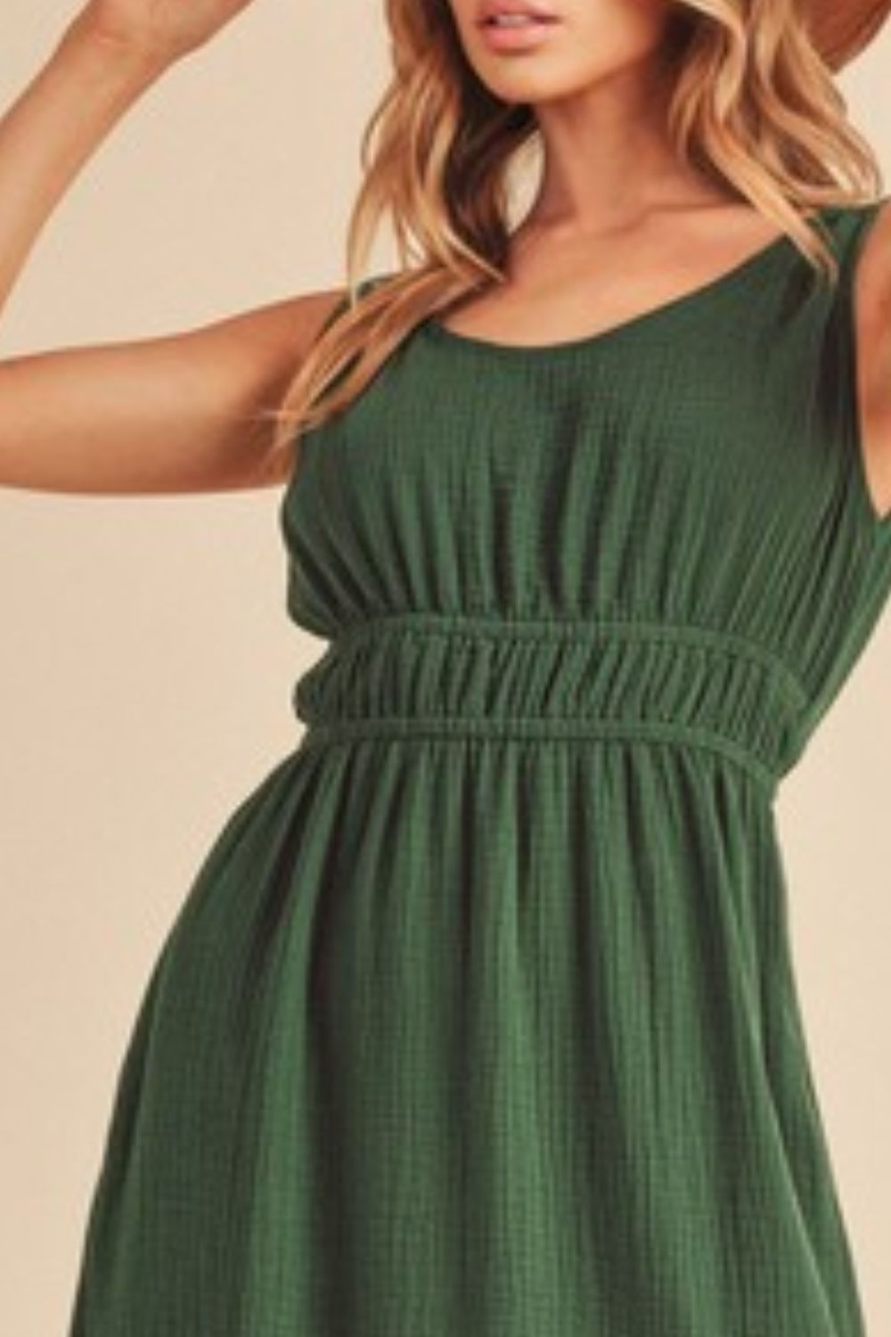 Aemi Co Side Slit Round Neck Sleeveless Tank Dress.