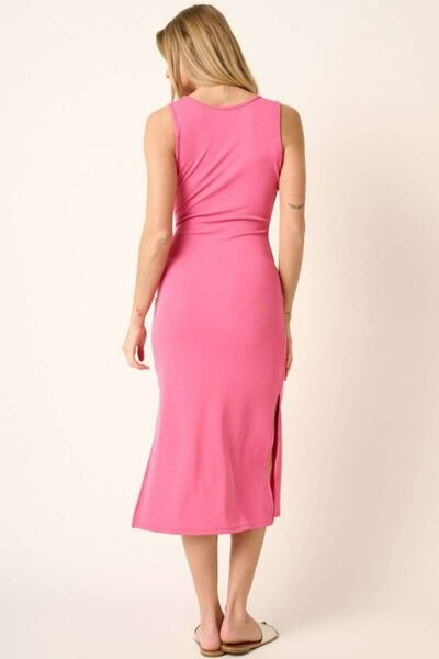Mittoshop Side Slit Wide Strap Midi Tank Dress.