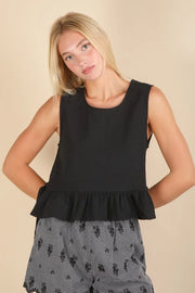 Side knotted surplice striped cami with tie details, opaque.