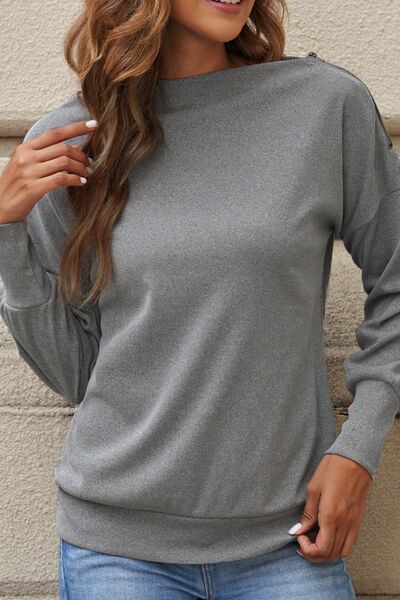 Single Shoulder Long Sleeve Sweatshirt with Zip.