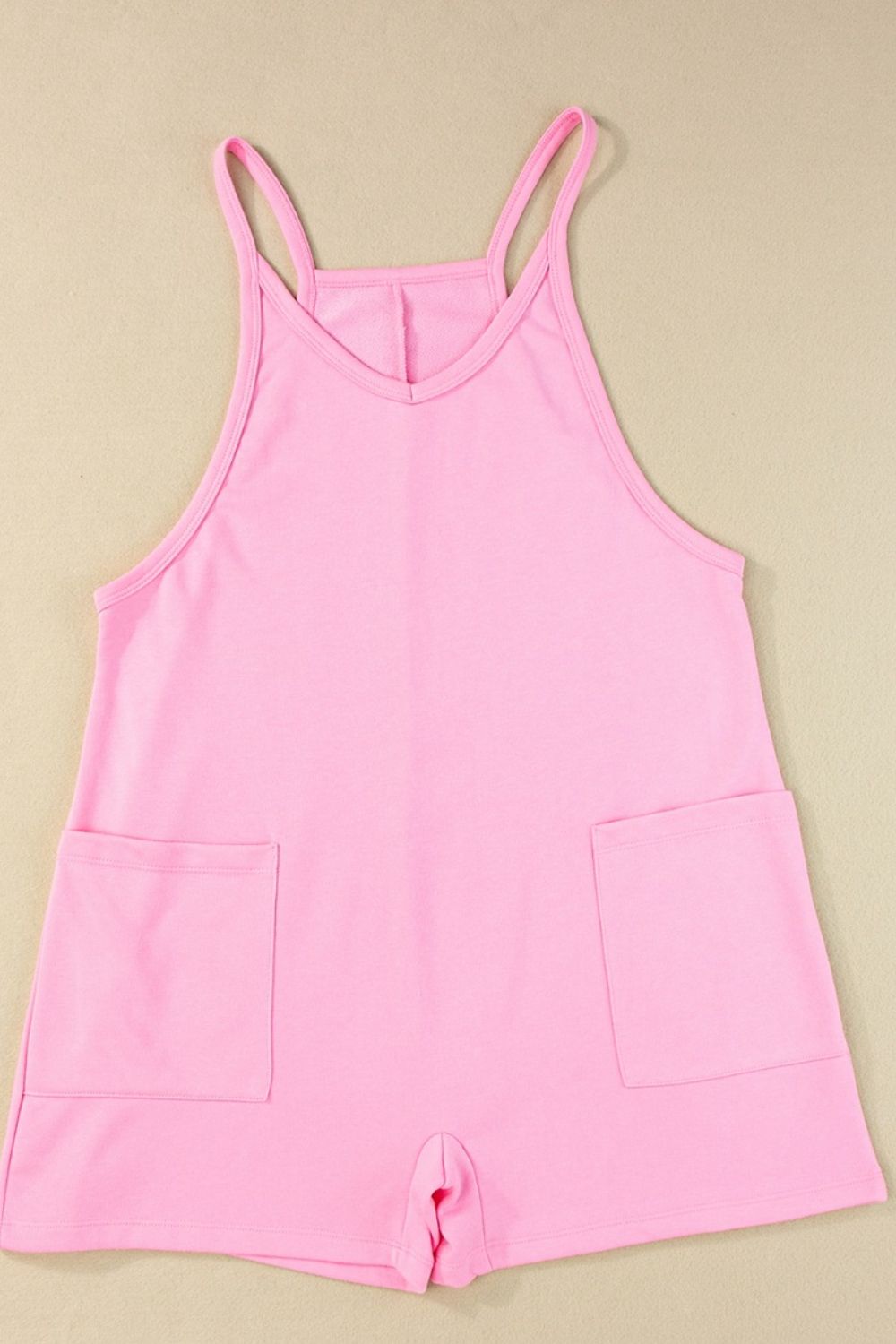 Sleeveless Romper with Pockets.