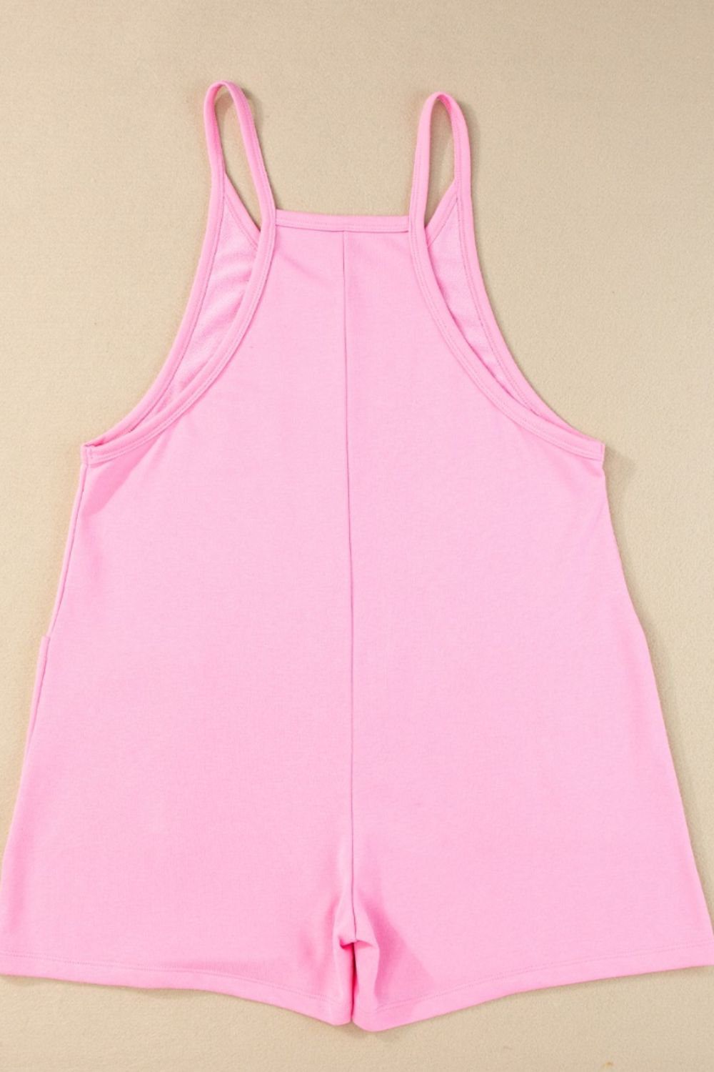 Sleeveless Romper with Pockets.