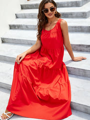 Sleeveless Tiered Maxi Tank Dress.