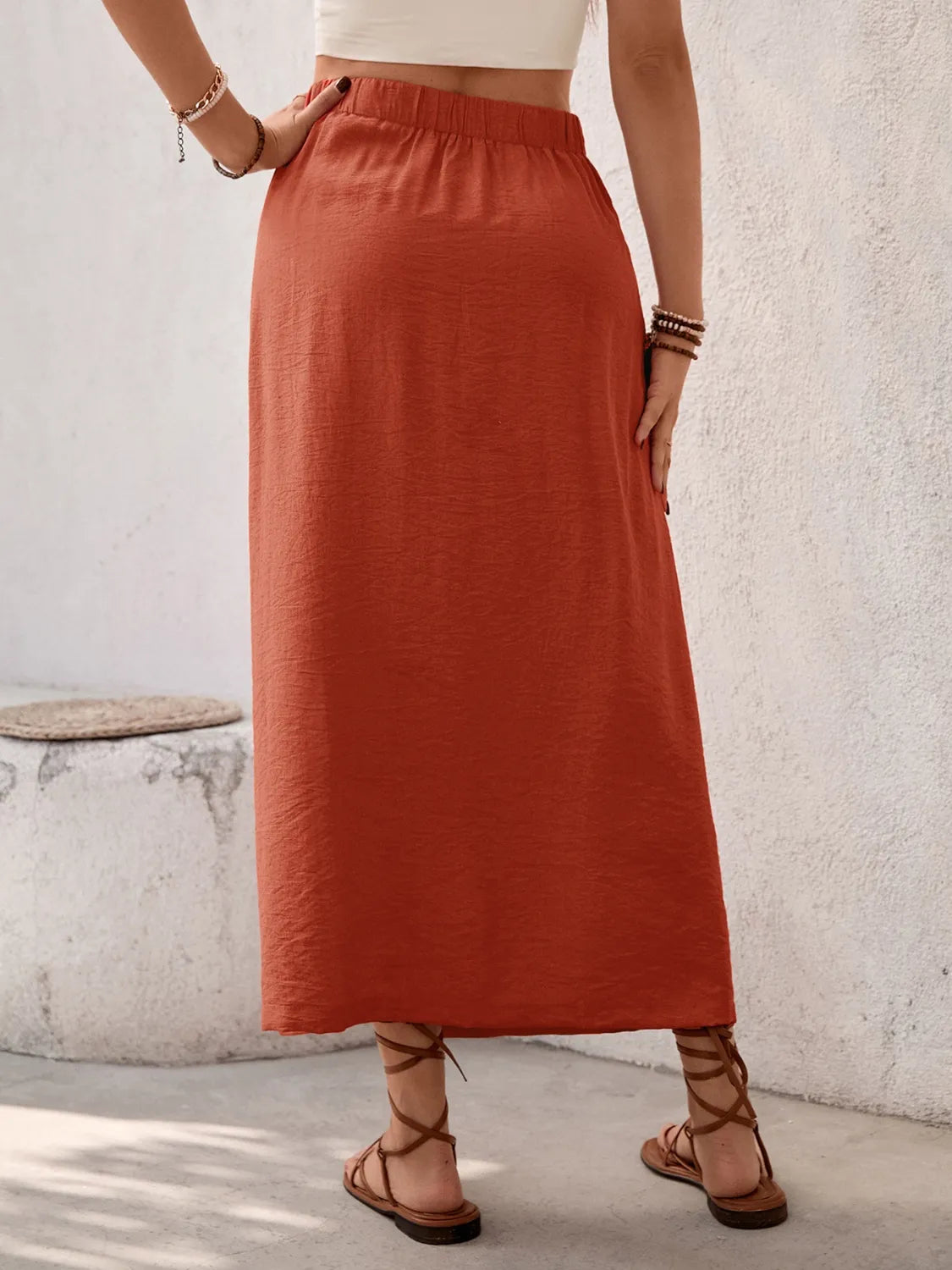Slit Midi Skirt.