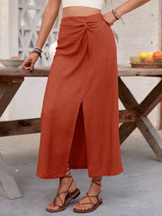 Slit Midi Skirt.