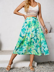 Slit Printed Midi Skirt.