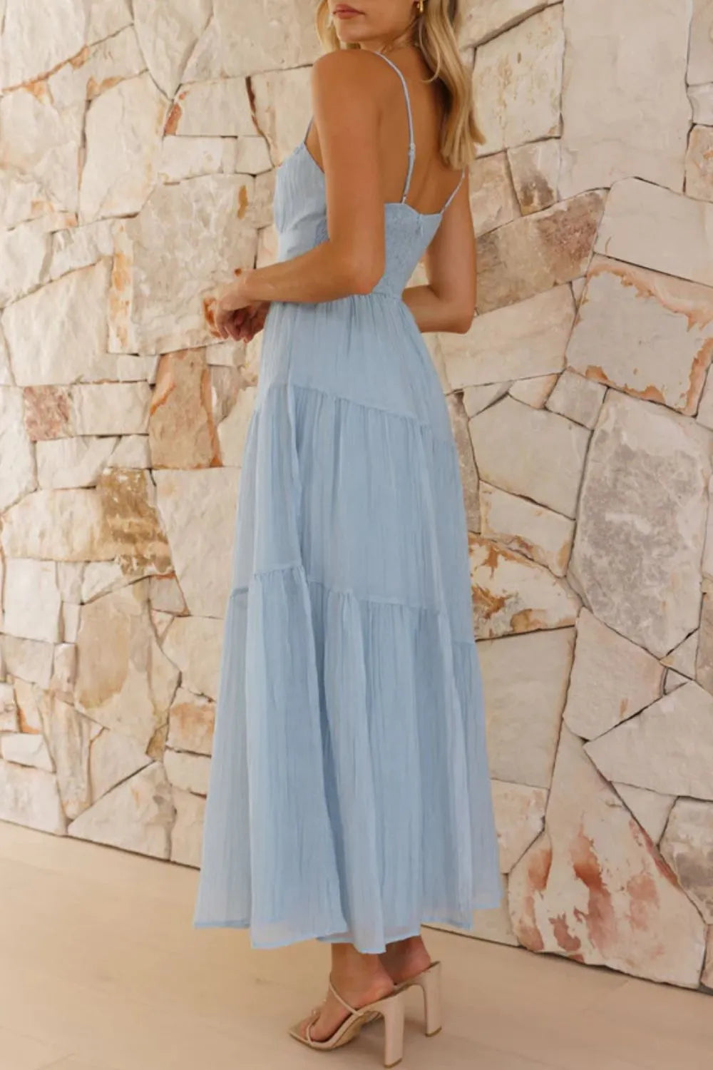 Smocked Back Midi Cami Dress.