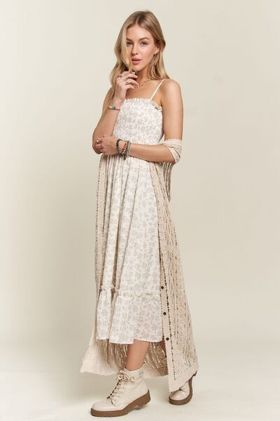 Adora Smocked Floral Ruffled Hem Cami Dress.