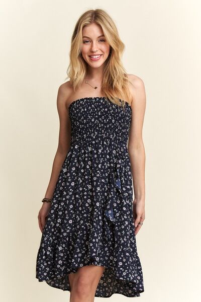 Adora Smocked Floral Tube Dress with Pockets.