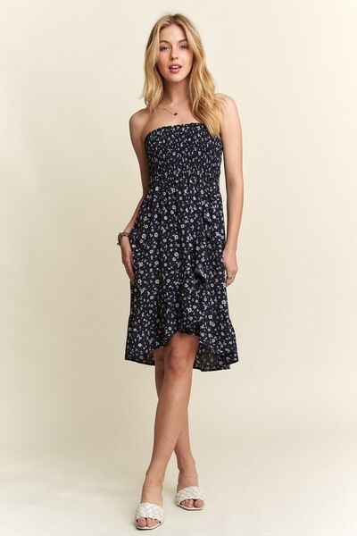 Adora Smocked Floral Tube Dress with Pockets.