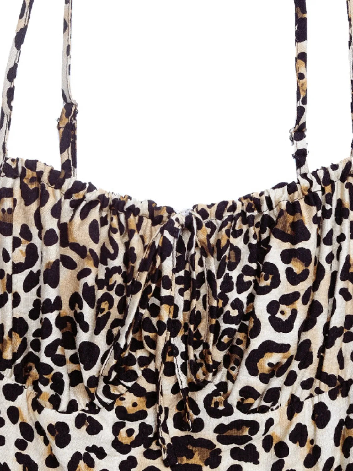 Smocked Leopard Midi Cami Dress.