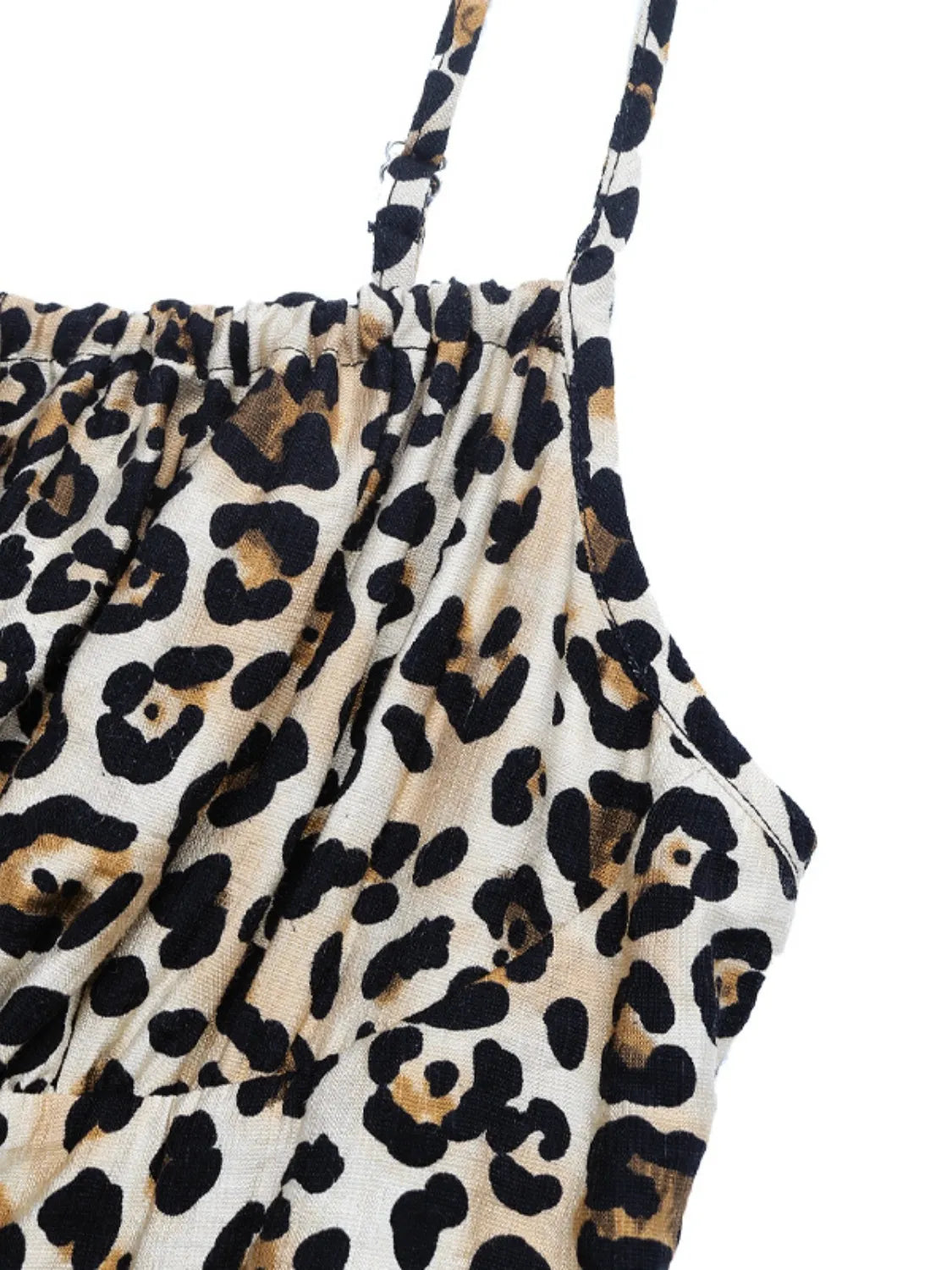 Smocked Leopard Midi Cami Dress.