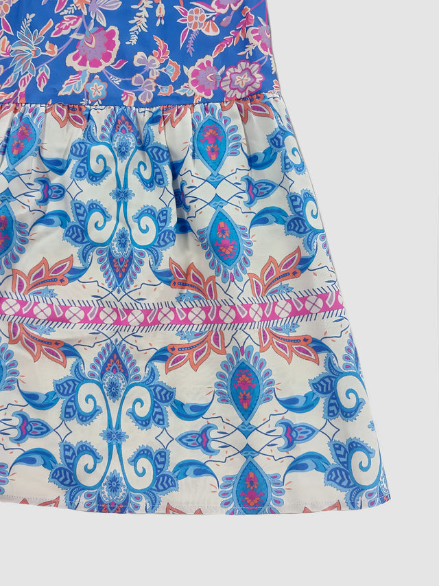 Skirt with a colorful pattern on a white background