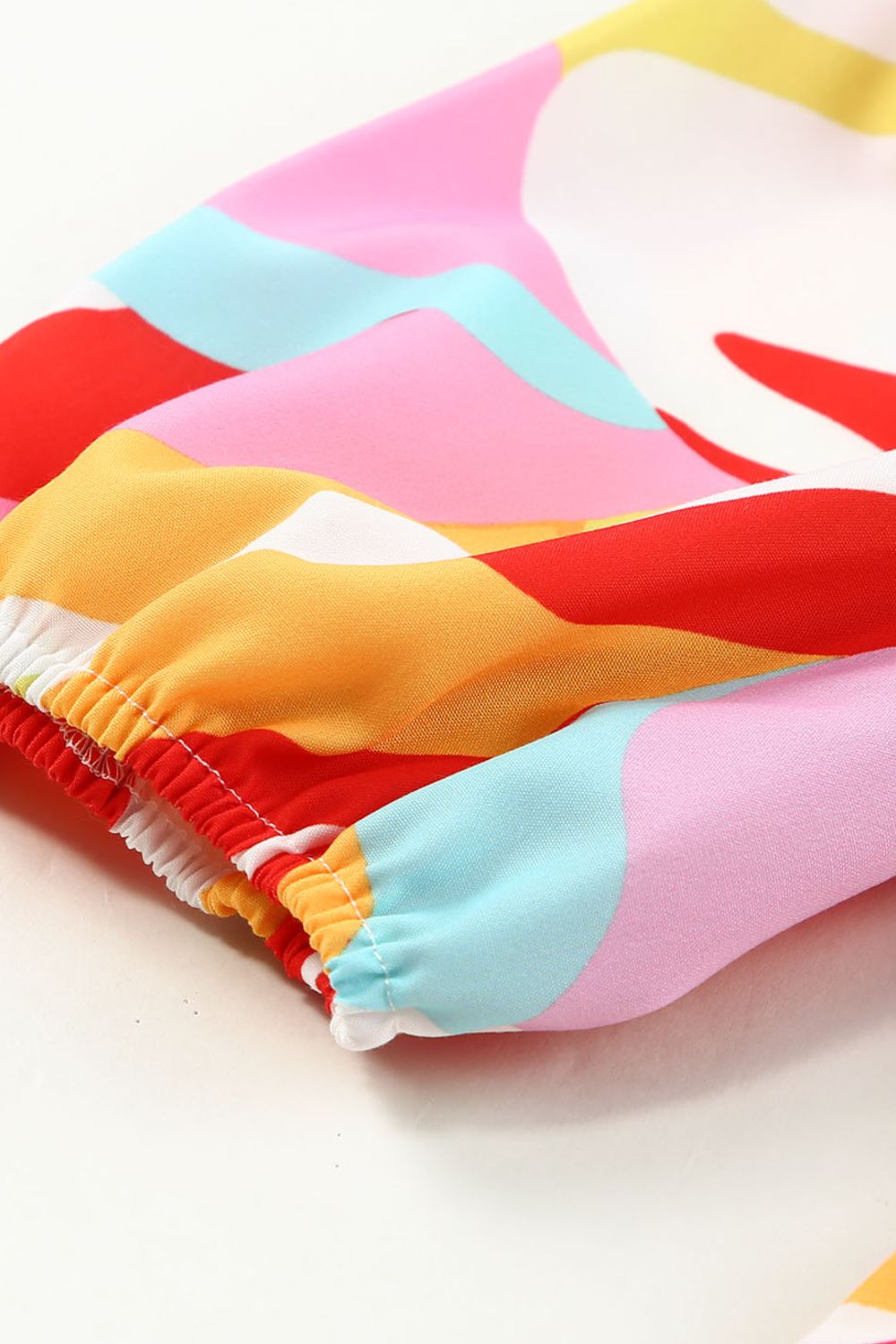 Smocked Printed Puff Sleeve Mini Dress.