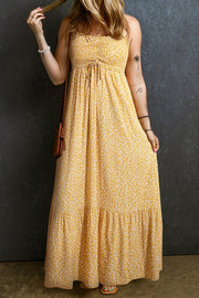 Smocked Printed Square Neck Maxi Cami Dress.