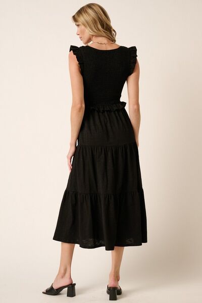 Mittoshop Smocked Ruffled Tiered Midi Dress.