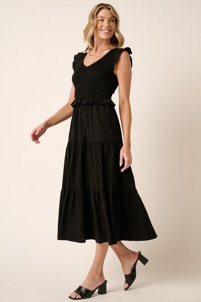 Mittoshop Smocked Ruffled Tiered Midi Dress.