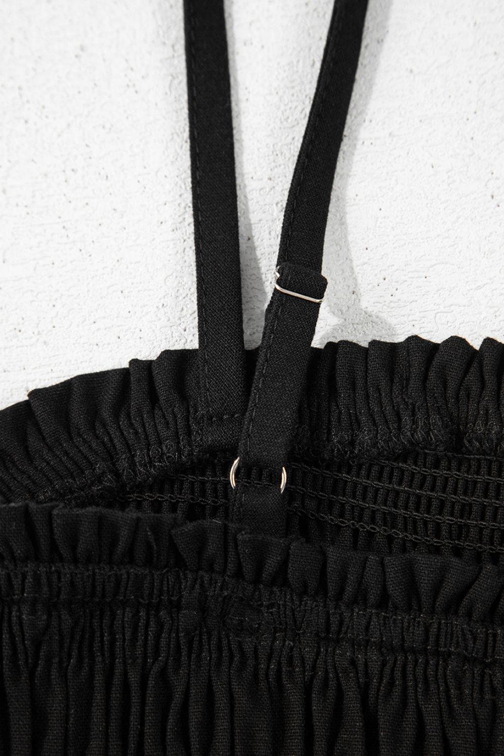 Smocked Spaghetti Straps Wide Leg Jumpsuit.