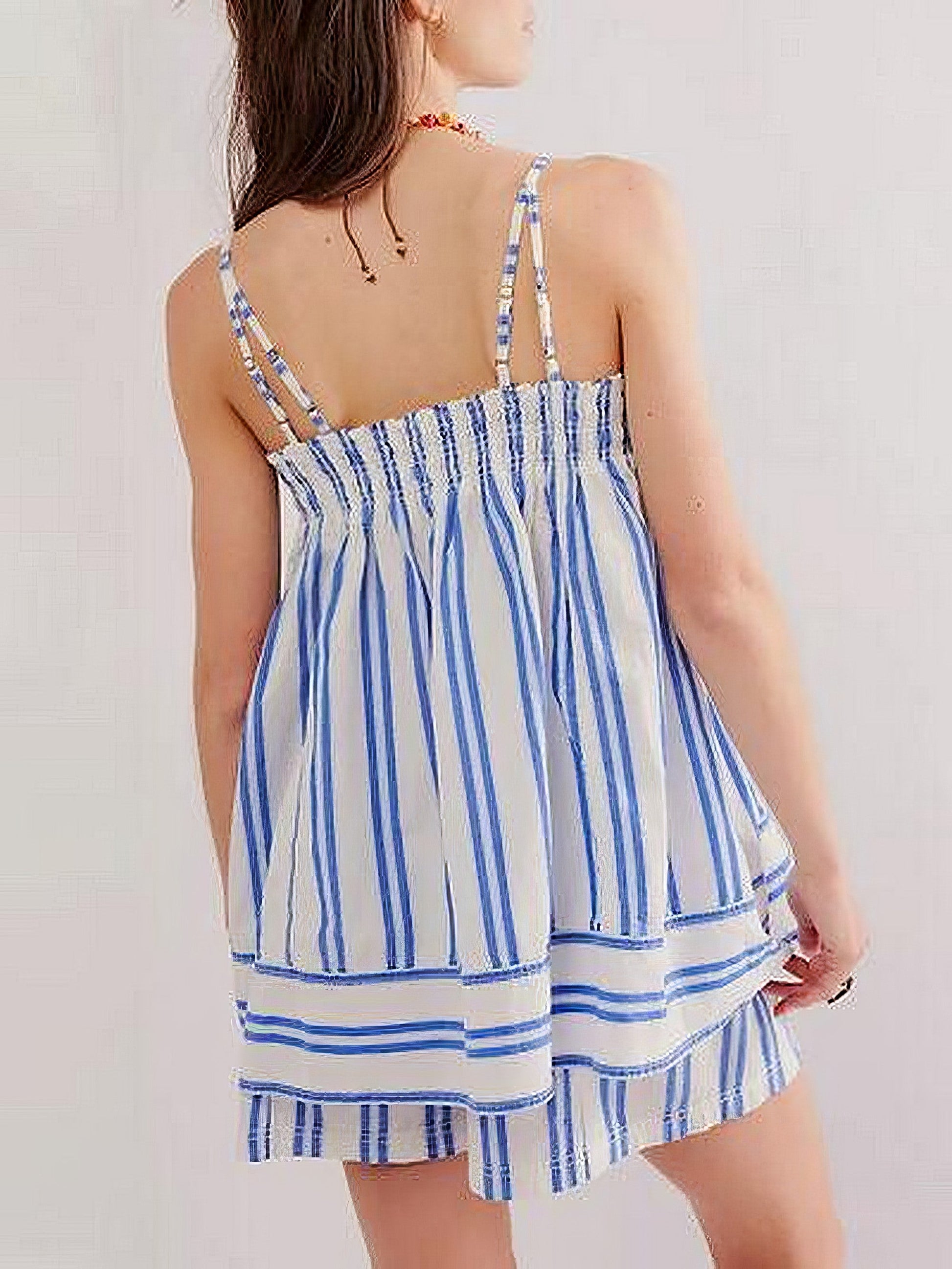 Women's smocked square neck cami and shorts set with pockets