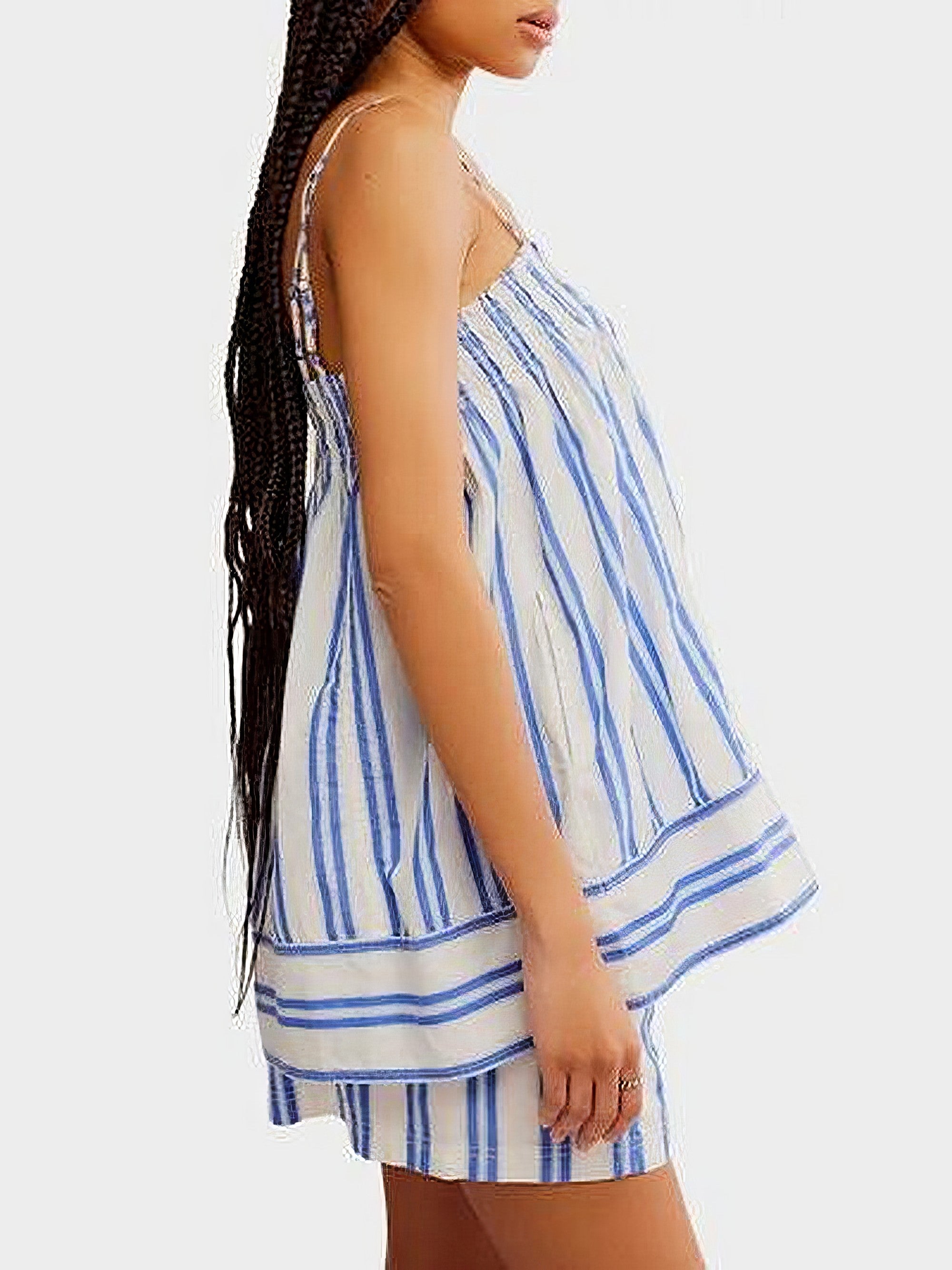 Women's smocked square neck cami and shorts set with pockets
