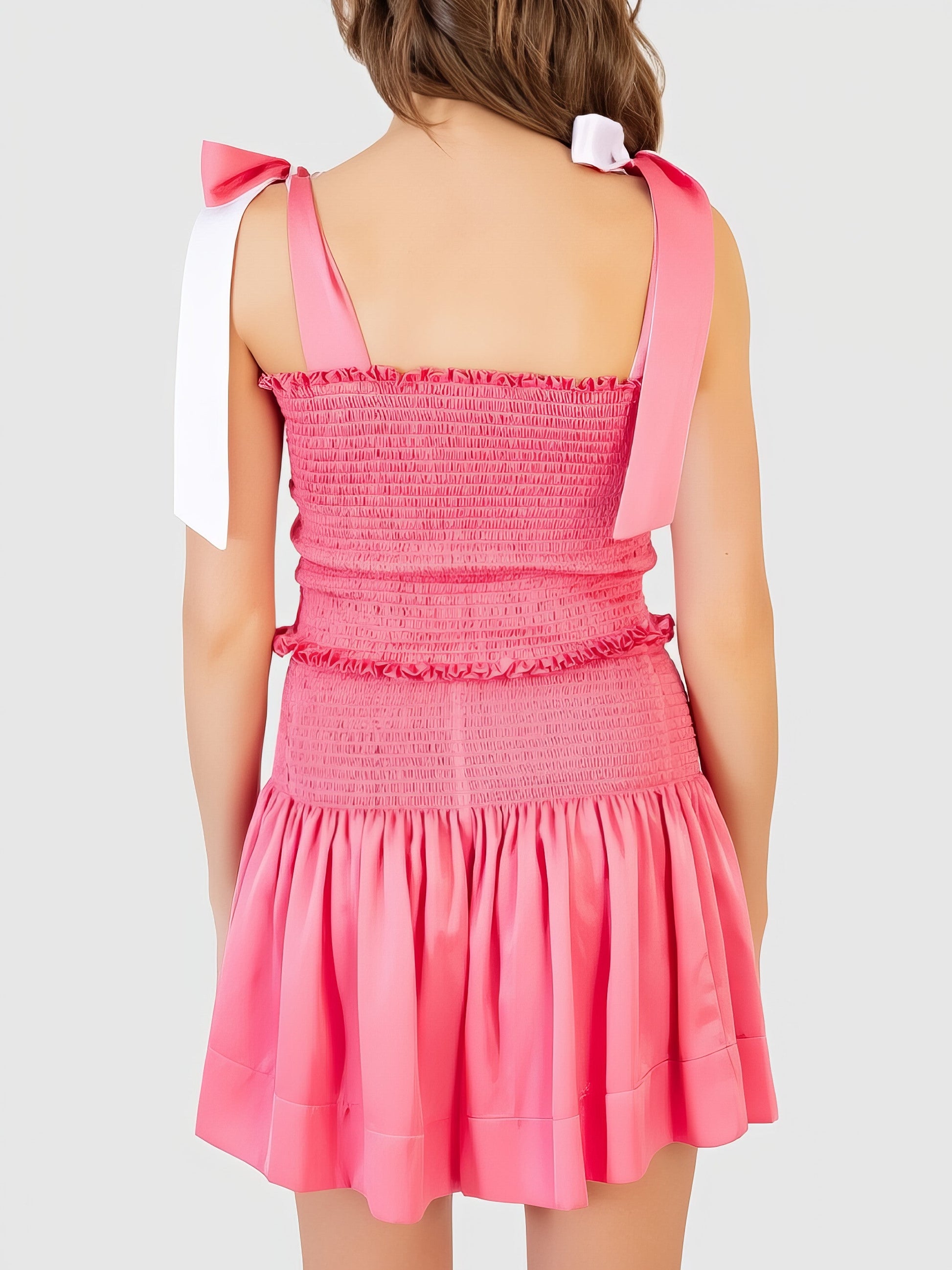 Women's smocked tie-shoulder cami and shorts set