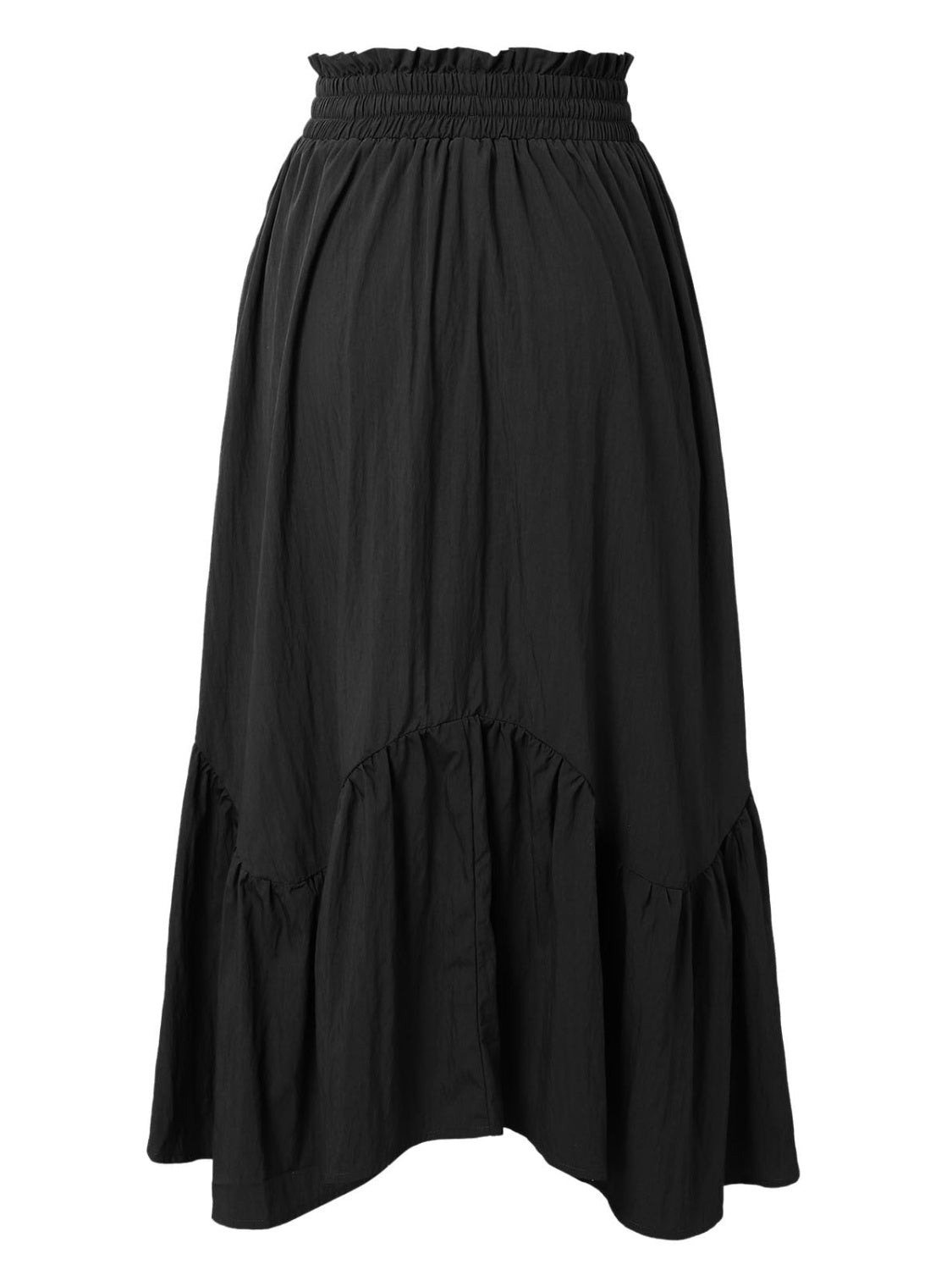 Smocked Waist Band Ruched Layered Skirt.