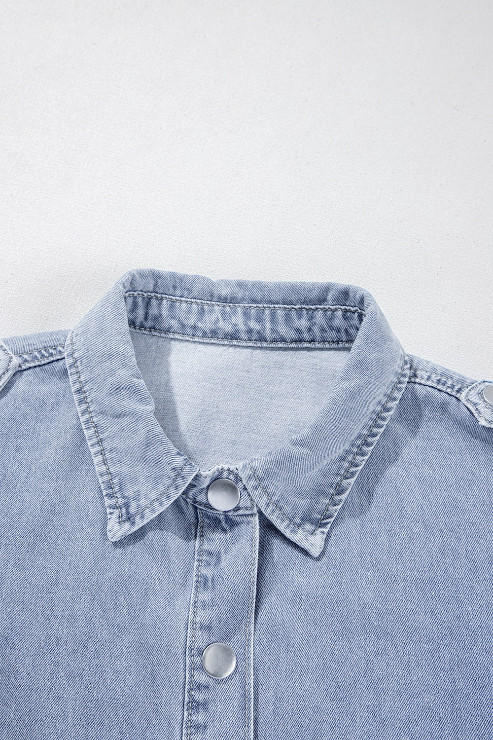 Snap Down Cap Sleeve Denim Top.
