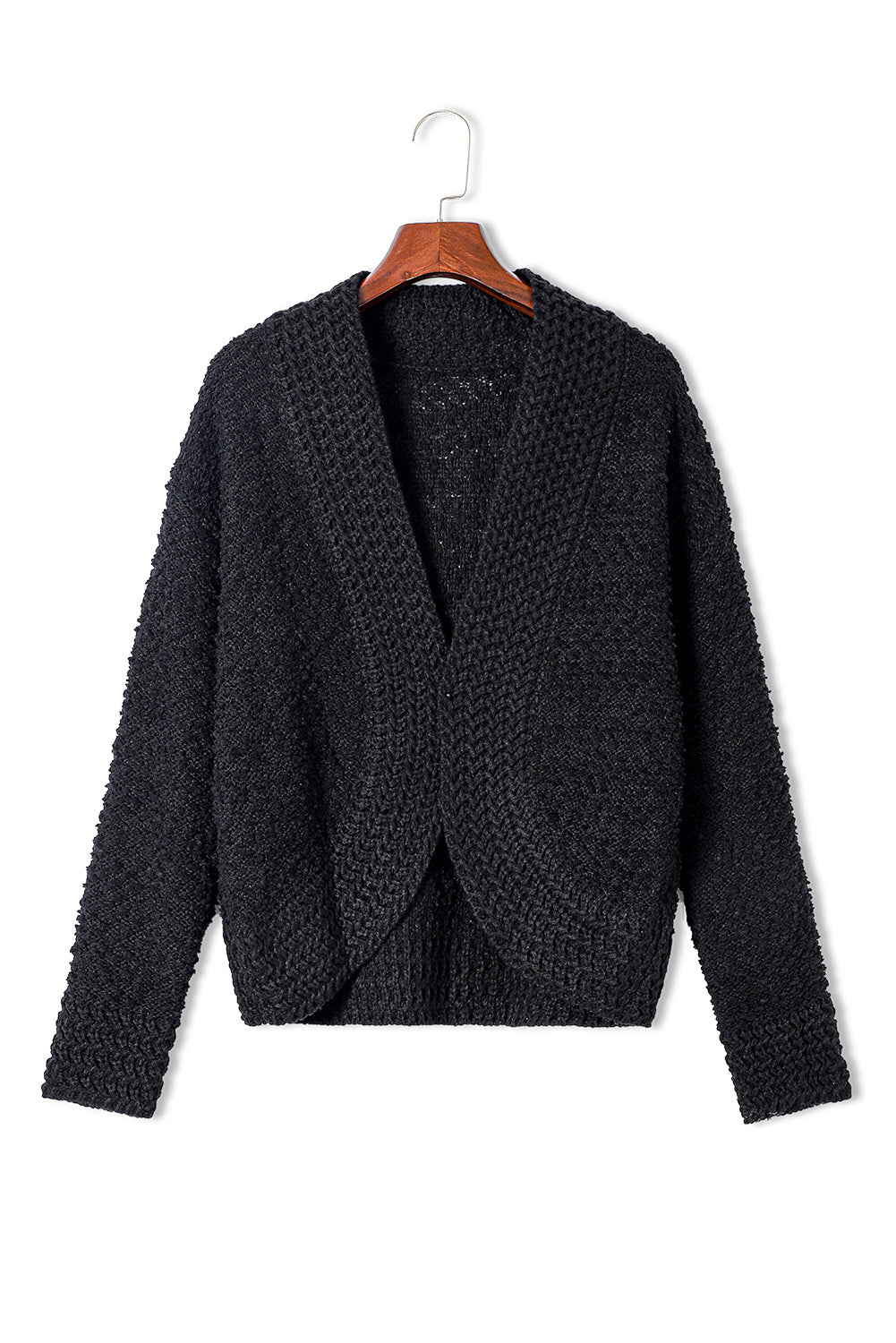 Solid color open front cardigan.
