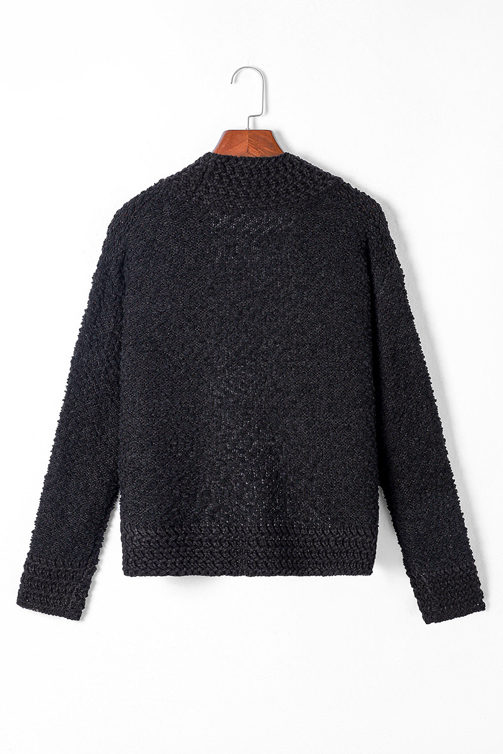 Solid color open front cardigan.