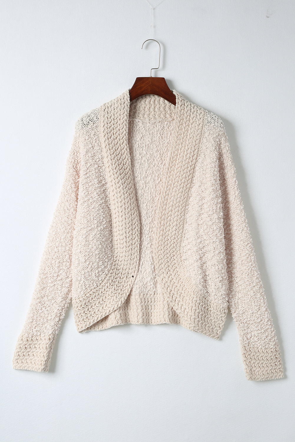 Solid color open front cardigan.