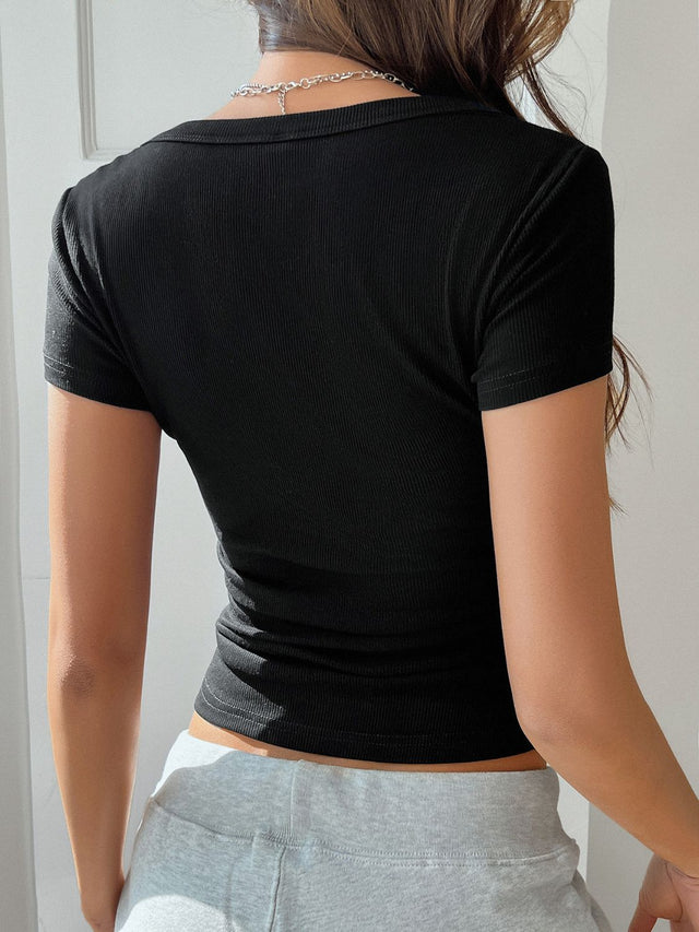Solid Color Short Sleeve T-Shirt