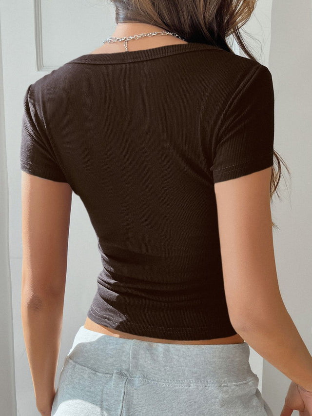 Solid Color Short Sleeve T-Shirt