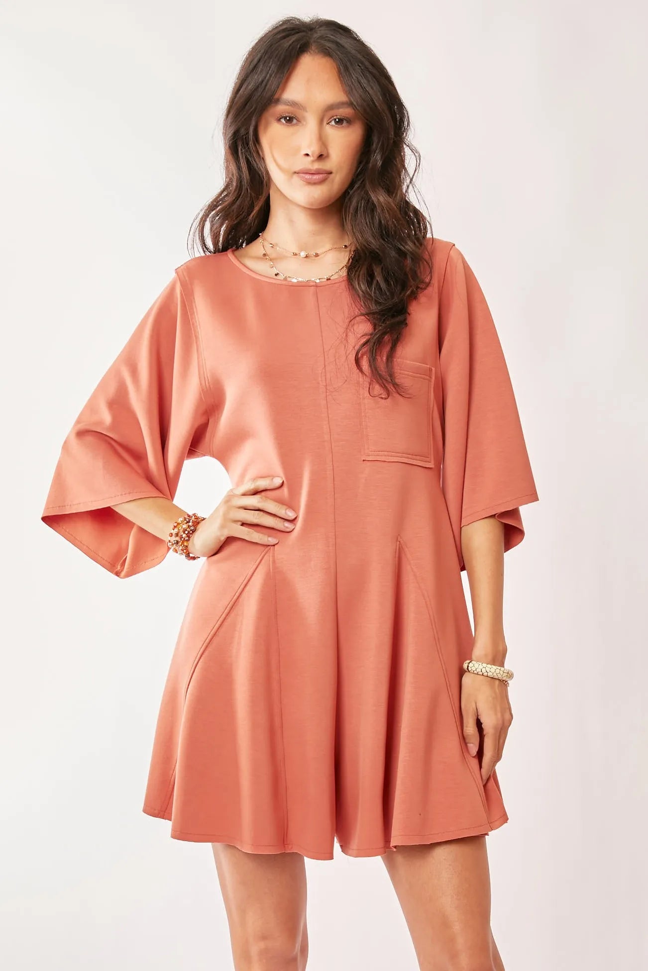 Solid Draped Sleeve Ties Back Skort Romper