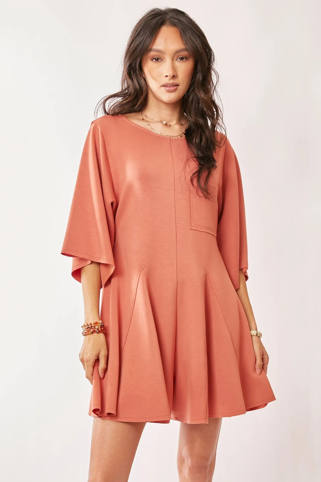 Solid Draped Sleeve Ties Back Skort Romper