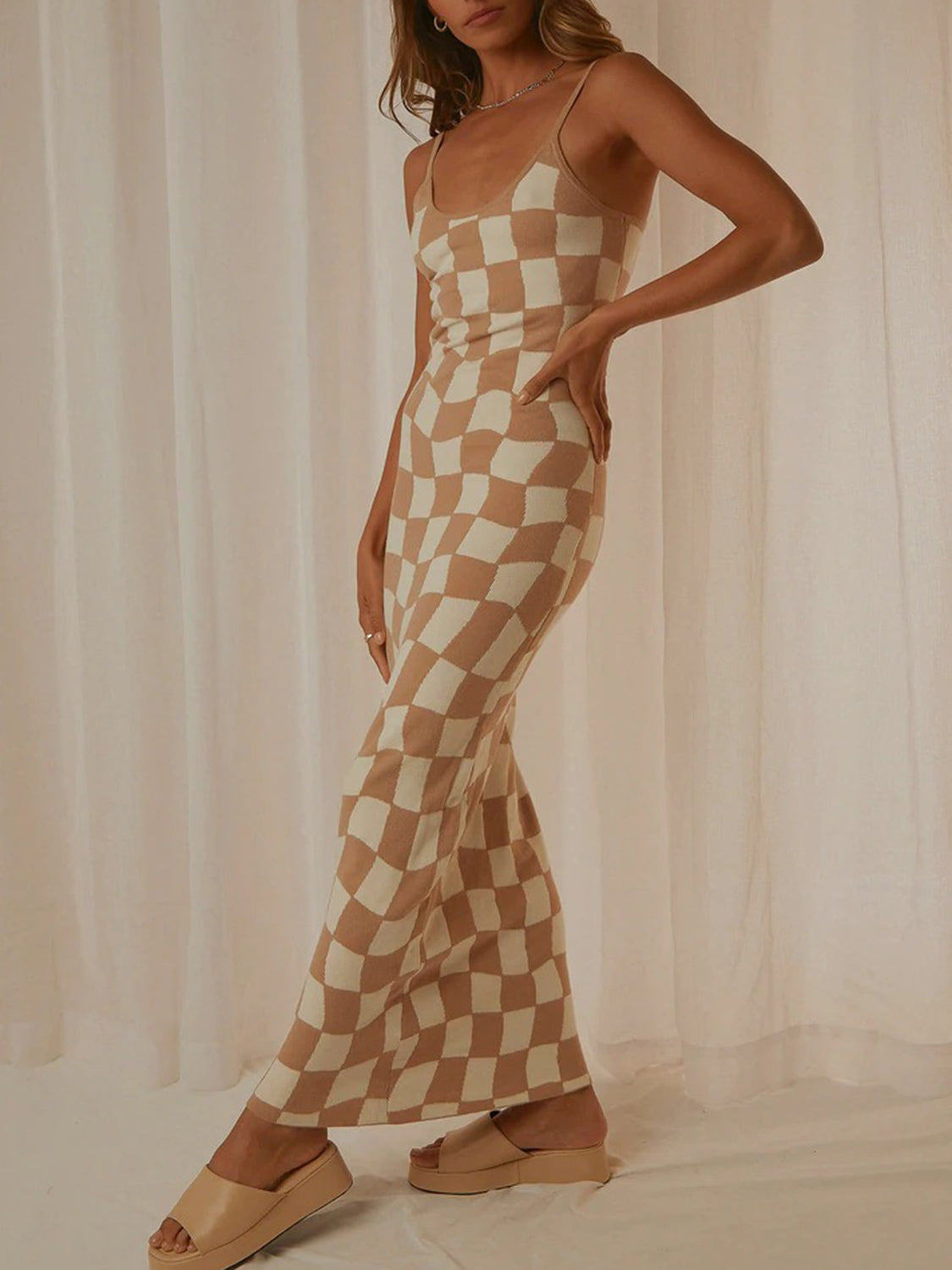 Spaghetti Strap Maxi Sweater Dress.